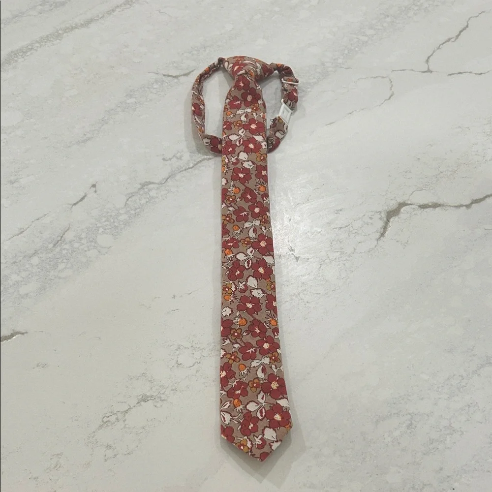 Floral Kids Tie in Red by Boon Ties